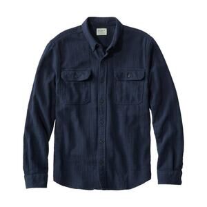 L.L. Bean Men’s XL Chamois Cloth Shirt Heavyweight Button Up Flannel Blue Navy